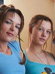 Three youthful delightful girlfriends banditry with..