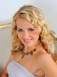 Elegant blonde Chick Bella teases her yummy snatch..